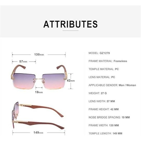 Women Eye Glasses Clear Lens Hip Hop Street Wear Style Woody Arms Classic Fancy main image 6